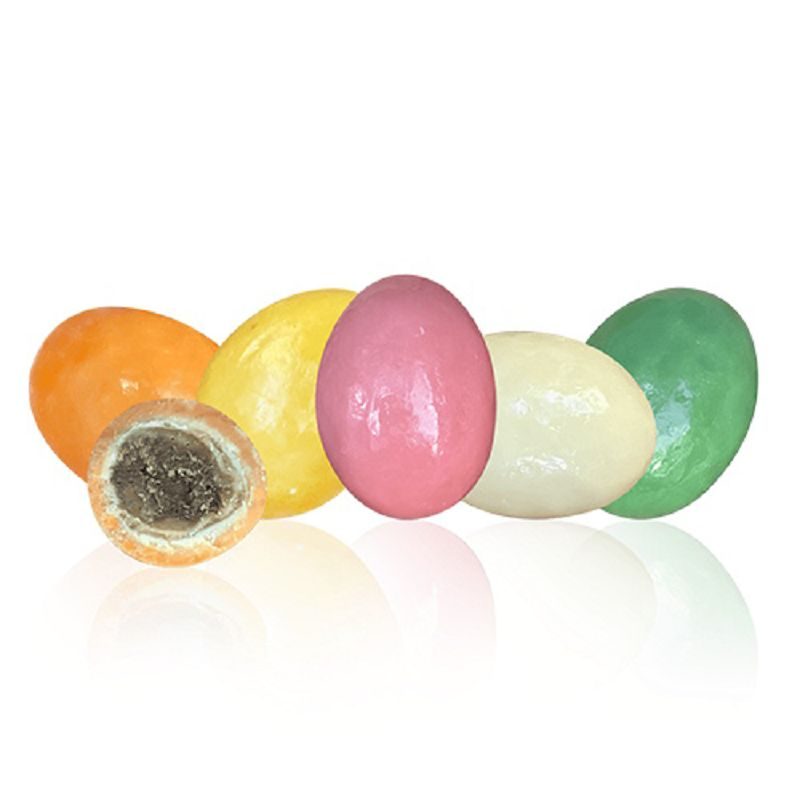 Oeufs nus et pliés  Œufs feuilleté praliné multicolores Pécou (100g)